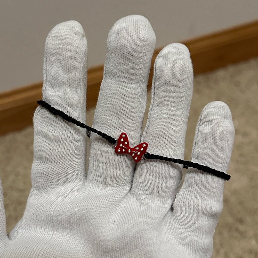 Pura Vida Disney Minnie Mouse Red Enamel Bow Charm Bracelet